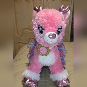 Build-A-Bear Twinkle Pink Reindeer Plush Sparkle Christmas Stuffed Animal